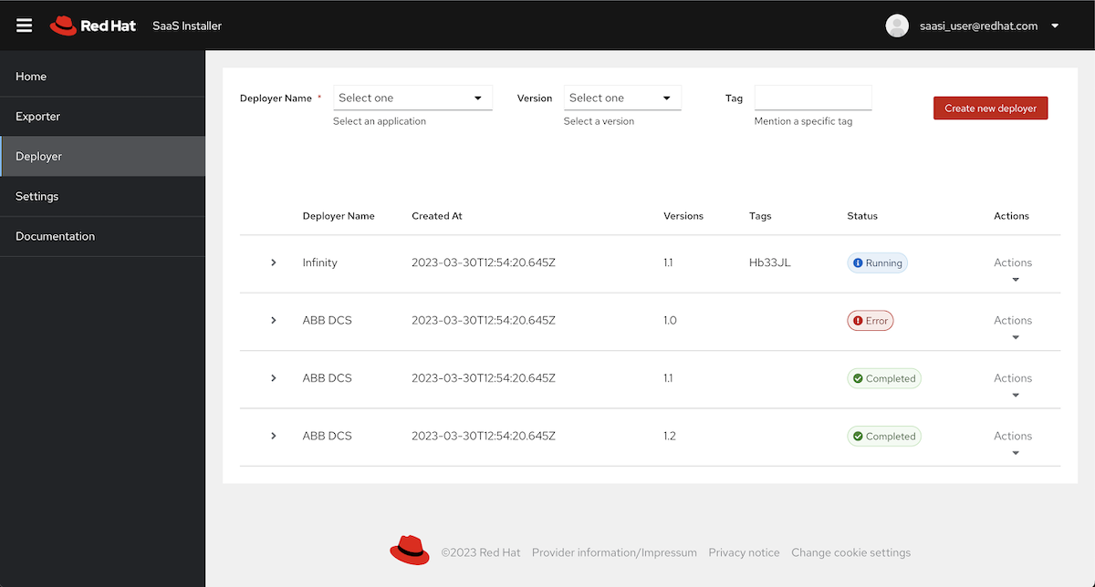 Figure 2: Deployer view